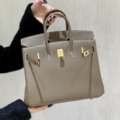 J4_(Có Hộp) Túi Xách Nữ Siêu Phẩm Birkin Da Bò Togo Nhập Khẩu Size 25cm, HuynhBi Luxury Bag Len