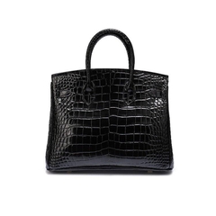 L9_Túi Xách Nữ Birkin Da Bò Nhập Khẩu, Hoạ Tiết Cá Sấu Kích thước 25cm