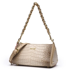 P4_Túi Đeo Vai Da Bò Hoạ Tiết Cá Sấu, Kích Thước 22cm