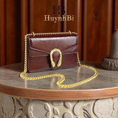 HuynhBi O7_Túi Đeo Chéo Nữ Da Bò Thật, Khoá Đầu Rồng, Kích Thước 23*16*9, Có Hộp Cao Cấp Làm Quà Tặng