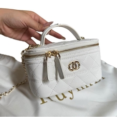 Túi Cốp Đeo Chéo Nữ Da Caviar Khóa Thép Không Hen Gỉ Kích Thước 18cm KÈM HỘP Bag Đeo Vai túi cốp Kem