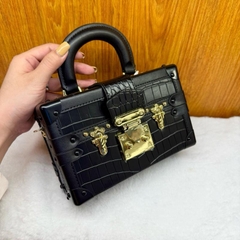 E8_Túi Cốp Nữ Chữ Nhật Da Bò Sang Chảnh Kích thướt 20cm Bag Cốp Vuông Kem