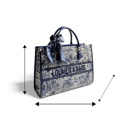 Q9_Túi Tote Nữ Da Bò Hoạ Tiết Thêu, Có Dây Đeo Vai Kích Thước 35x26x13 Kèm Hộp Xịn- HuynhBi Bag