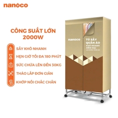 Tủ sấy quần áo Nanoco 2000W NCD2006