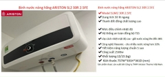 Bình nóng lạnh Ariston Sl2 30R - 30L