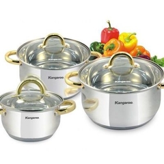 Bộ 3 nồi Inox cao cấp 5 đáy Kangaroo