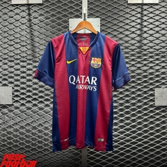 ÁO BÓNG ĐÁ BARCELONA 2014/15 SÂN NHÀ (In ấn note vào ghi chú đơn hàng, tên số 70k, patch C1 40K)