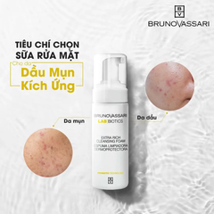 Bọt Rửa Mặt Cho Da Nhạy Cảm Bruno Vassari Lab Biotics Extra Rich Cleansing Foam