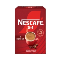 Cà Phê Hòa Tan NESCAFÉ 3in1 Vị Nguyên Bản (Hộp 18 Gói) – Kết Hợp Robusta & Arabica, Thơm Hơn Đậm Đà, Khơi Mở Năng Lượng Tích Cực