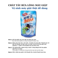 Bột tẩy rửa vệ sinh lồng máy giặt 450g khử mùi diệt khuẩn cặn canxi, bột tẩy lòng máy giặc Hàn Quốc