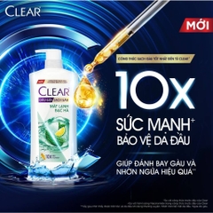 Dầu Gội CLEAR Mát Lạnh Bạc Hà Sạch Gàu 630ml