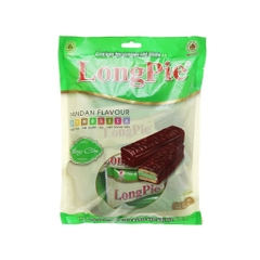 Bánh longpie Hải Hà kem marshmallow phủ socola hương cốm gói 216g