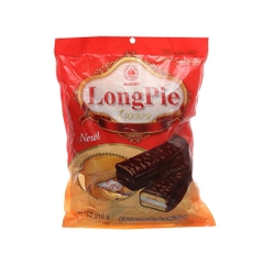 Bánh longpie Hải Hà kem marshmallow phủ socola hương cốm gói 216g