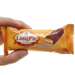 Bánh longpie Hải Hà kem marshmallow phủ socola hương cốm gói 216g