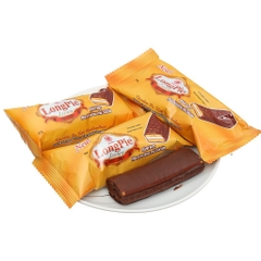 Bánh longpie Hải Hà kem marshmallow phủ socola hương cốm gói 216g