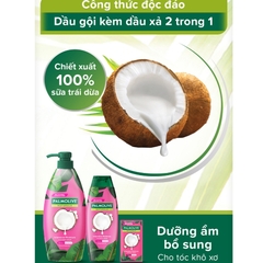 Dầu gội xả Palmolive Naturals dưỡng ẩm bổ sung cho tóc khô xơ 180ml/600ml