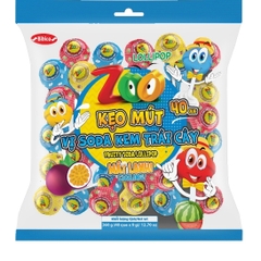 Que Kẹo Mút Zoo vị Soda kem trái cây - Túi 360g