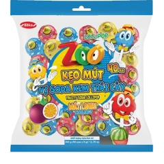 Que Kẹo Mút Zoo vị Soda kem trái cây - Túi 360g