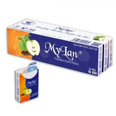 15 Gói khăn giấy bỏ túi Mylan -Quả táo 4 Lớp (8 Tờ/1 Gói)