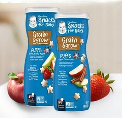 Bánh Ăn Dặm Gerber Puffs Strawberry Apple 42g Vị Dâu Táo
