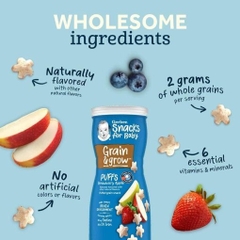 Bánh Ăn Dặm Gerber Puffs Strawberry Apple 42g Vị Dâu Táo