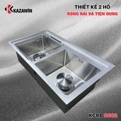 Chậu Rửa Bát 2 Hố Cân Bóng Mờ KCRB 8602