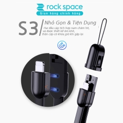 Dây cáp sạc typeC Rockspace S3 dành cho điện thoại kiêm móc khóa độ dài 21cm hàng chính hãng bảo hành 12 tháng