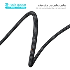 Dây cáp sạc nhanh TypeC Rockspace M1 dây dù sạc nhanh 6A độ dài 1m, hàng chính hãng bảo hành 12 tháng