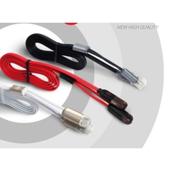 Dây cáp sạc 2 đầu sạc iphone và samsung chính hãng WK độ dài 1,2 m màu đỏ, đen, trắng, Hàng chính hãng bảo hành 12 tháng
