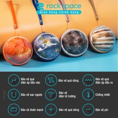 Combo Pin sạc dự phòng Rockspace 10000mAh và cáp sạc dây dẹt chống dối dành cho iphone-Hàng chính hãng bảo hành 12 tháng