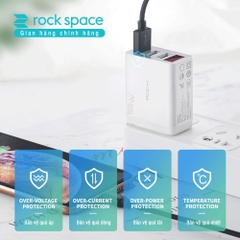 Củ sạc Rock T14 Pro 3 cổng thông minh có màn hình LED hiển thị điện áp và cường độ dòng điện, sạc 3 máy một lúc