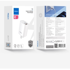 Củ sạc nhanh iPhone Rockspace T42,2 cổng USB-TypeC sạc nhanh 18w,20W,ổn định,không nóng máy,nhỏ gọn,hàng