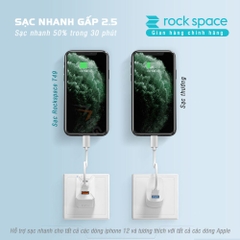 Củ sạc nhanh PD 65W Rockspace 3 Cổng USB Type C 4.0 3.0 PD sạc nhanh cho điện thoại laptop Hàng chính hãng có BH