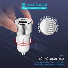Tẩu sạc 2 cổng sạc nhanh trên xe hơi Rockspace Sitor typeC