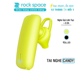 Tai nghe không dây đơn chống ồn Rockspace bluetooth Candy dành cho iphone, Samsung, Xiaome - Hàng chính hãng