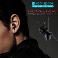 Tai nghe nhét tai có dây Rock Space Mufree, màu đen, có micro hàng chính hãng bảo hành 1 đổi 1 trong 12 tháng