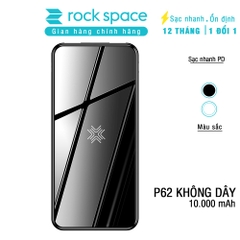 Pin sạc dự phòng không dây chính hãng Rockspace P62PD dung lượng thực 10.000 mAh, chuẩn PD sạc nhanh cho iPhone, samsung