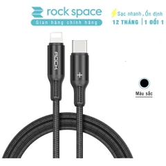 Dây Sạc iphone Rockspace R2 sạc nhanh PD 18W Type-C to dây dù,Bảo hành 1 năm