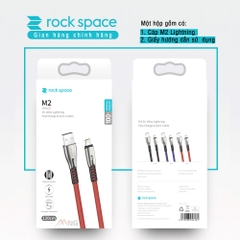 Dây sạc IP chính hãng Rockspace M2 chuẩn sạc nhanh ổn định có đèn led bảo hành 1 năm