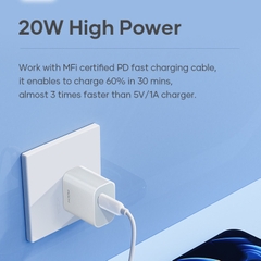 Củ sạc nhanh iPhone PD 20W Rockspace T18 Bảo hành 12 tháng lỗi 1 đổi 1