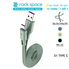 Dây Sạc Samsung Chính Hãng Rockspace S1 kết nối typeC, sạc nhanh, dây dẹt chống rối Bảo Hành 12 tháng