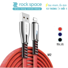 Dây sạc IP chính hãng Rockspace M2 chuẩn sạc nhanh ổn định có đèn led bảo hành 1 năm