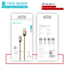 Dây cáp sạc Rockspace M5 dây dù cổng typeC dành cho điện thoại android - Hàng chính hãng bảo hành 12 tháng