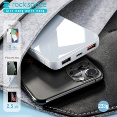 Pin sạc dự phòng không dây chính hãng Rockspace P62PD dung lượng thực 10.000 mAh, chuẩn PD sạc nhanh cho iPhone, samsung