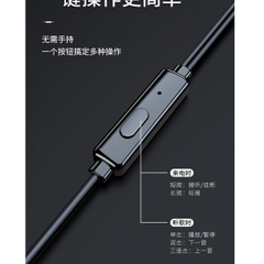 Tai nghe nhét tai có dây Rockspace ES04 chuẩn cắm 3.5mm có mic nghe gọi chơi game dành cho điện thoại hàng chính hãng