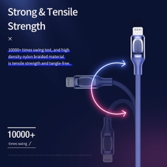 Dây cáp MFI sạc nhanh iphone Rockspace A1 dây dù chuẩn PD typeC to lightning bảo hành 12 tháng
