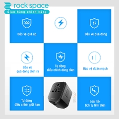 Củ sạc đa chức năng T20 sạc nhanh chuẩn PD cho iPhone, sạc nhanh cho Samsung - Chính hãng Rockspace