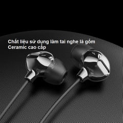 Tai nghe nhét tai có dây có mic Rockspace Obsidian chân cắm 3.5 có mic nghe gọi hàng chính hãng bảo hành 1 năm