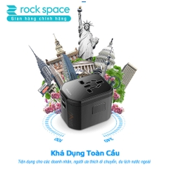 Củ sạc đa chức năng T20 sạc nhanh chuẩn PD cho iPhone, sạc nhanh cho Samsung - Chính hãng Rockspace