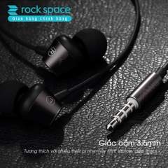 Tai nghe nhét tai có dây Rock Space Mufree, màu đen, có micro hàng chính hãng bảo hành 1 đổi 1 trong 12 tháng